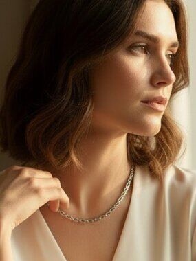 Vintage Sterling Silver 17" Fancy Link Chain — 17.6g